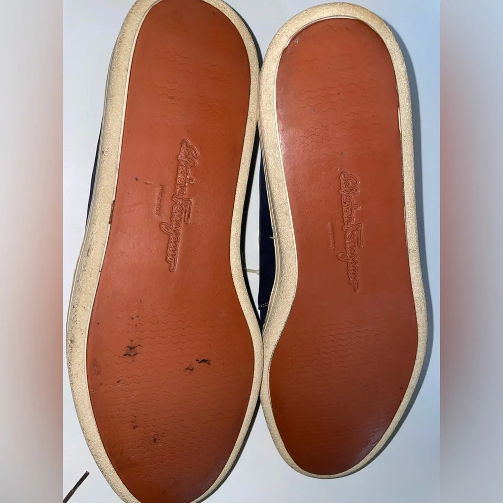 Vintage Salvatore Ferragamo Navy Blue Sneakers Size 12D - Picture 14 of 15